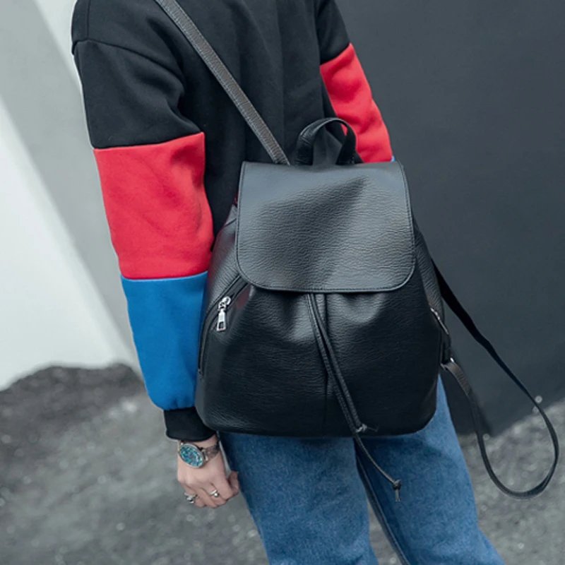 Mochila De mujer de patrón de flores de diseñador de cuerdas de cuero suave PU bolso de hombro de mujer mochilas de viaje Softback Mochila Mochila De mujer de patrón de flores de diseñador de cuerdas de cuero suave PU bolso de hombro de mujer mochilas de viaje Softback Mochila