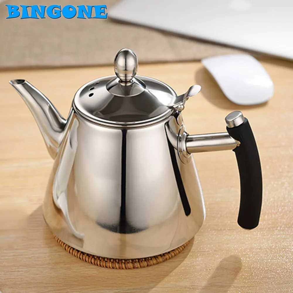 BINGONE новый чайник из нержавеющей стали 1 2 л 16x13 см 14 унций кофейник дизайн с