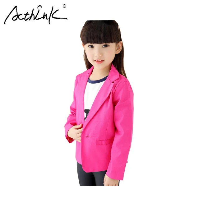 ActhInK New 2017 Girls Blazer Jackets Trench Children Spring Formal