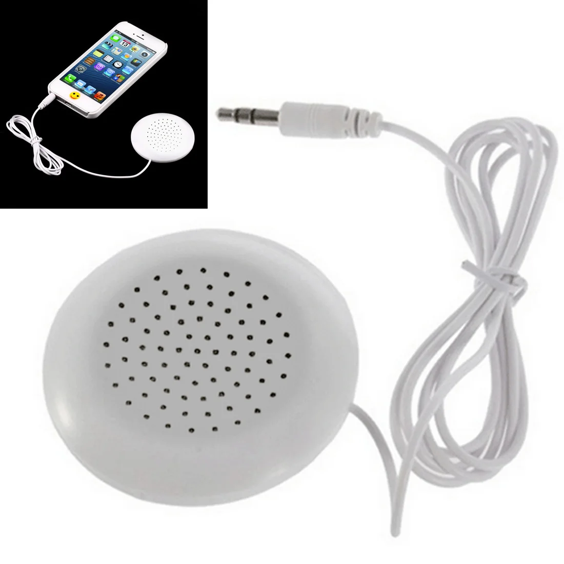 

New Portable 3.5mm Pillow Speaker High Quality for MP3 /MP4 /CD /iPod /Phone White Mini Speaker