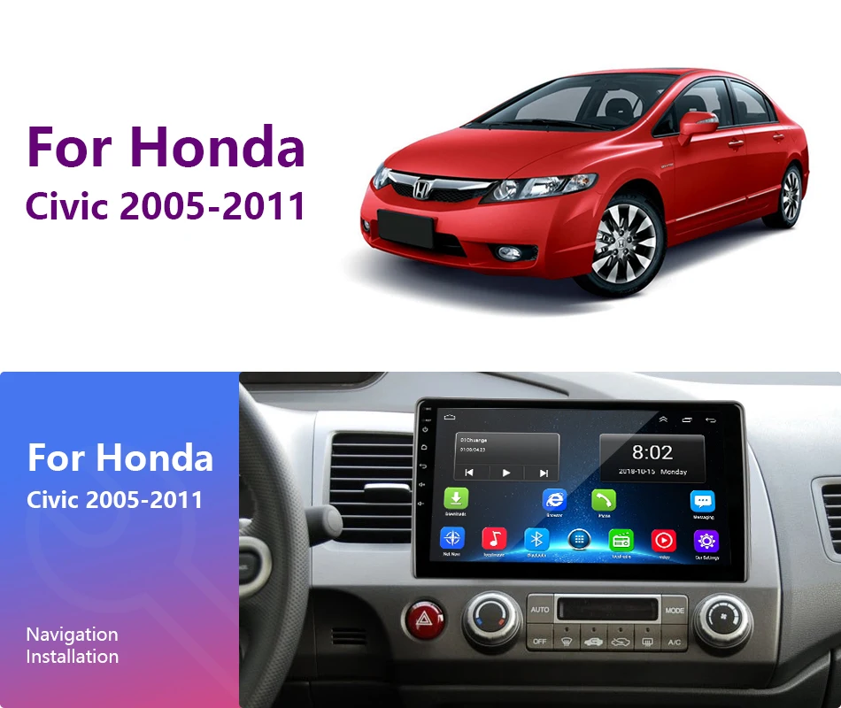 Jansite автомобиль радио для Honda Civic 2005 2006 2007 2008 2009 2010 2011 одновременное подключение двух телефонов Сенсорный экран подключается к сети 4G WI-FI 1" Bluetooth