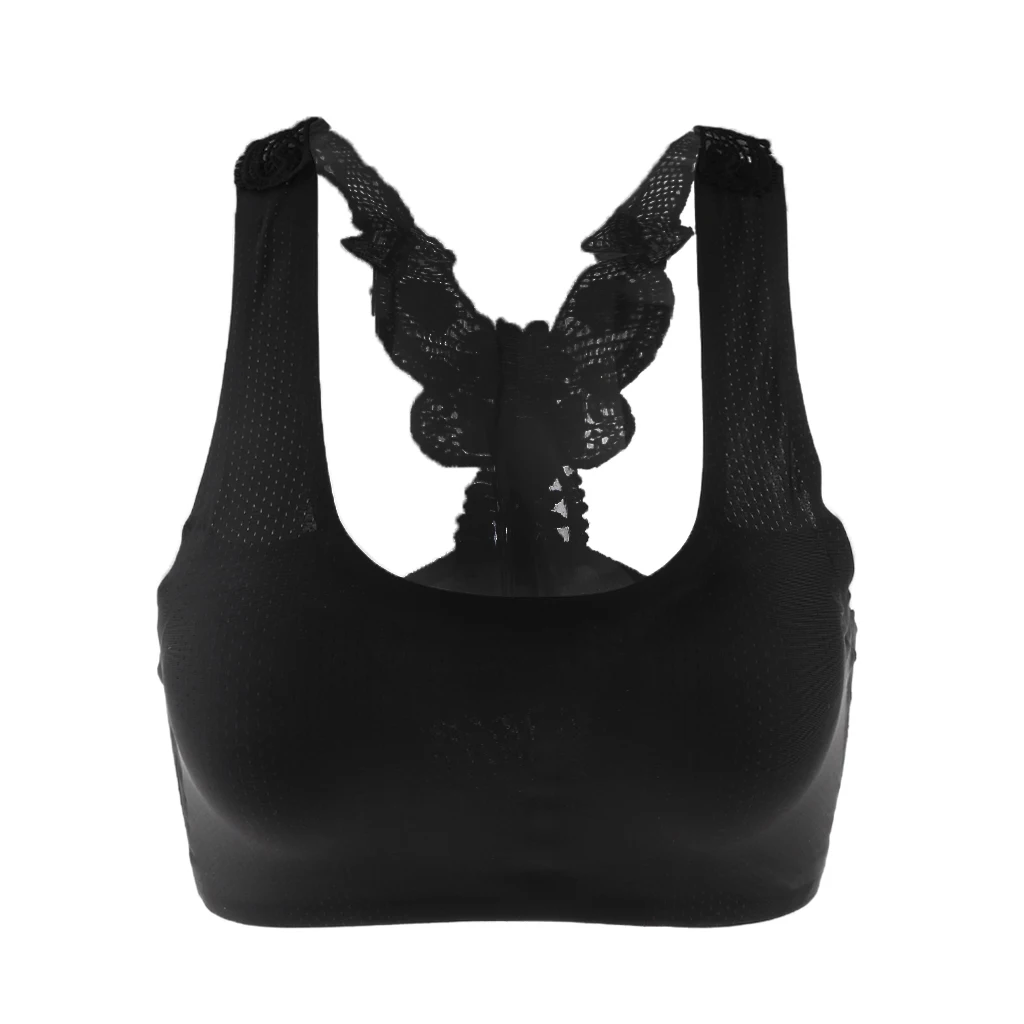 Women Breathable Elastic Cotton Pullover Sport Bra Top Seamless Wireless Stretchy Bra with Removable Pads for Sport Activity