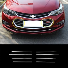 Для Chevrolet Cruze нержавеющая внутренняя передняя решетка бампера автомобиля декоративная полоса 8 шт. аксессуары для стайлинга автомобиля