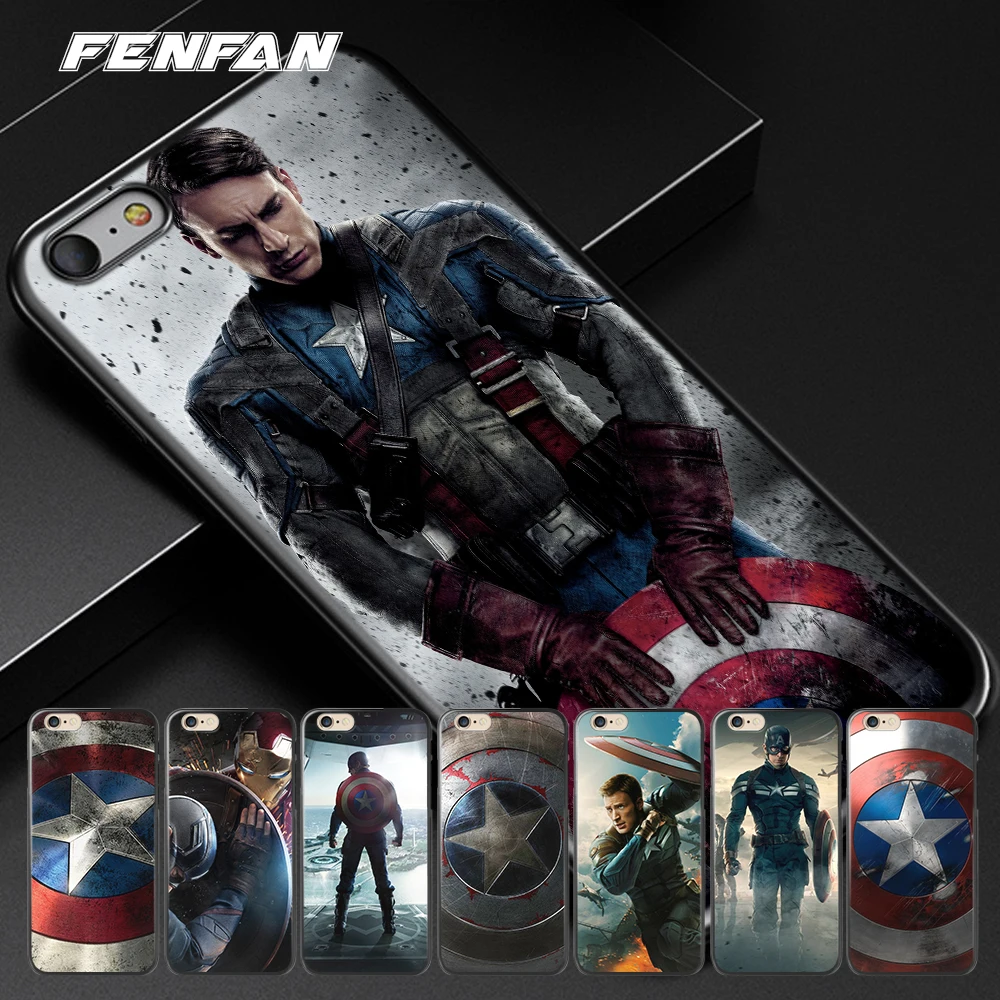 For coque iPhone 6S case 5 5S SE 6 6S 7 8 Plus X case Captain America cover for iPhone XS Max case for iPhone XR case