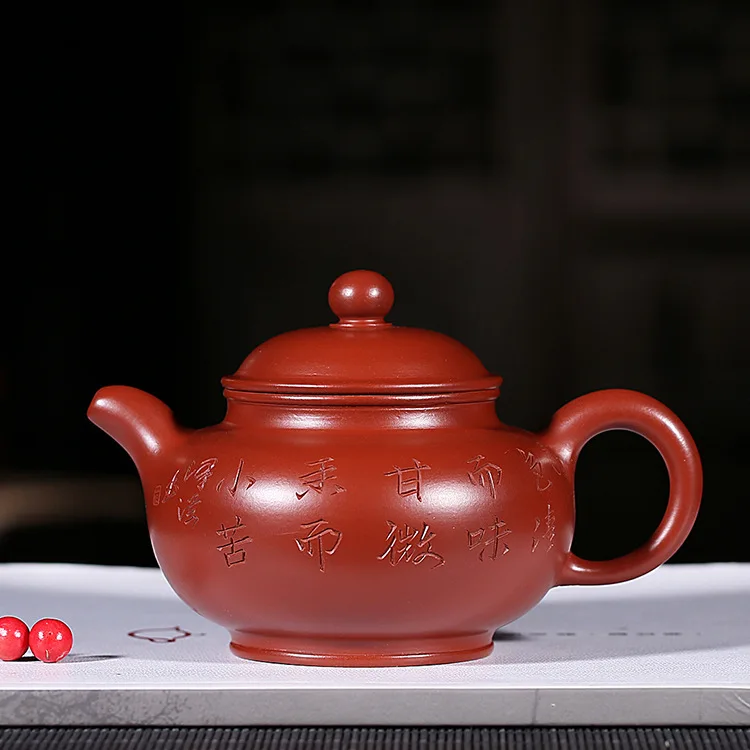 

Enameled Pottery Teapot Full Manual Pan Pot Bright Red Fan Fan Hong Kong Teapot Tea Set Gift Infusion Of Tea Kettle Wholesale