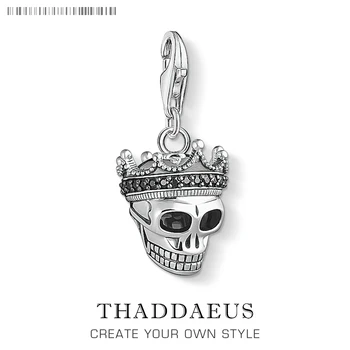 

European Style Charms Bracelet,925 Sterling Sliver Skull King Europe Pendant Charms Fit Bracelets,2020 New DIY Fashion Jewelry