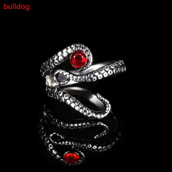 

Cool top quality Deep sea squid Octopus finger ring with Rhinestone fashion jewelry opened Adjustable size Wedding band