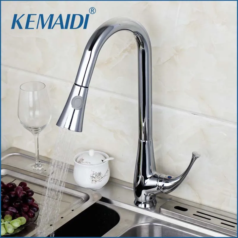 Смесители для кухни KEMAIDI двухфункциональный хромированный кран из твердой