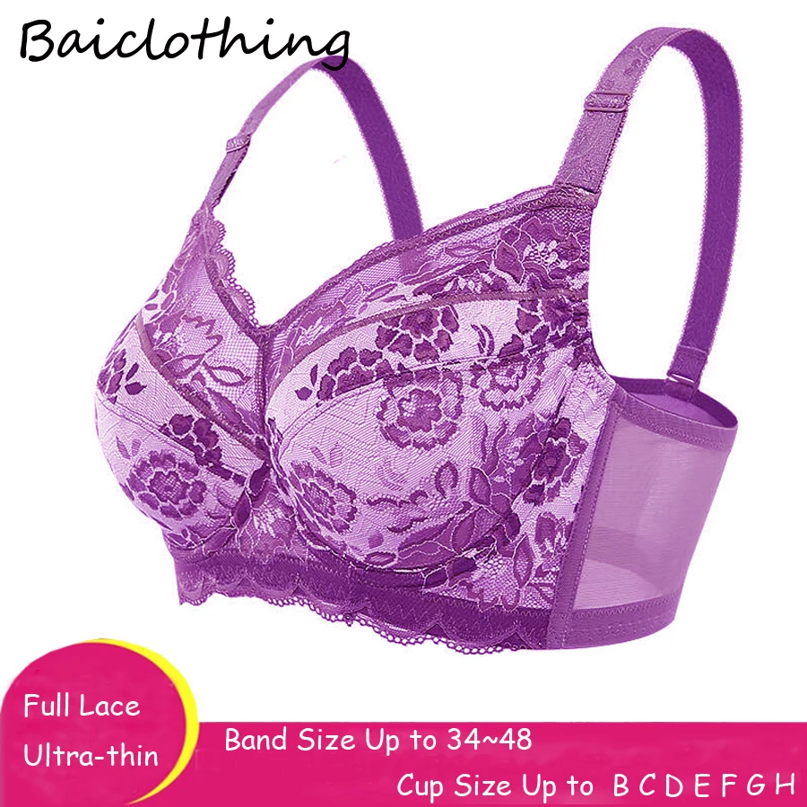 

Baiclothing Drop Ship Women's Full Coverage Non-padded Underwire Unlined Bra 34 36 38 40 42 44 46 48 B C D E F G H Wholesales