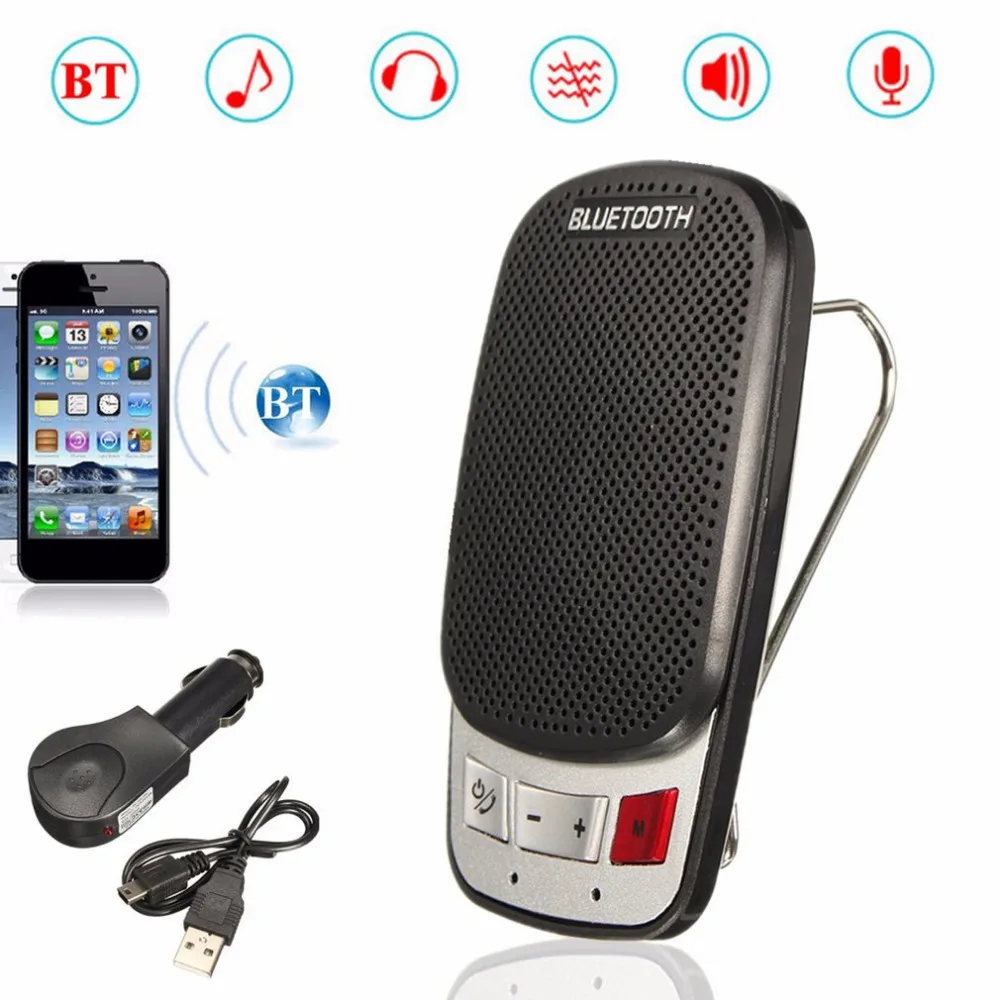 Multifunction Wireless Bluetooth Hands Free Car Auto Kit Speakerphone Speaker Phone Visor Clip