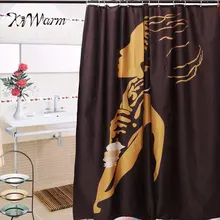 KiWarm 168x183 см мультяшная африканская Женская водонепроницаемая занавеска для ванной комнаты декор для ванной комнаты подарок подвесной экран перегородка для комнаты