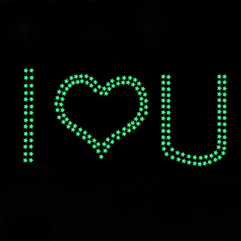 100pcsbag Luminous Star Stickers Bedroom Fluorescent Painting Toy stickers Glow in the Dark  Decoration Toys for Kids Children (1)