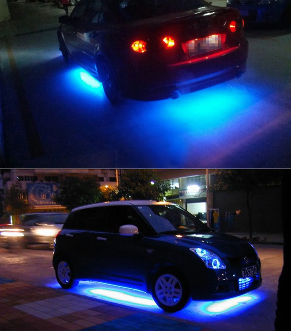 4x Auto Underglow di Striscia Flessibile LED APP/di Telecomando di RGB Lampada Decorativa Dellatmosfera Sotto Il Tubo Sottoscocca Sistema di Luce Al Neon kit-in Lampada decorativa da Automobili e motocicli su