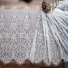 3Y/lot Eyelash Lace Fabric 30cm width Decorative High Quality Soft Off White Black Nylon Eyelash Lace Trim Wedding Dress Fabric ► Photo 1/6