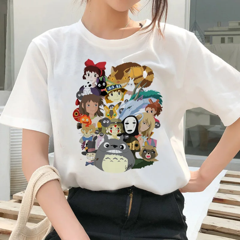 

Spirit Away totoro t shirt clothes cartoon Anime Japanese women tshirt t-shirt female kawaii Studio Ghibli Miyazaki Hayao femme