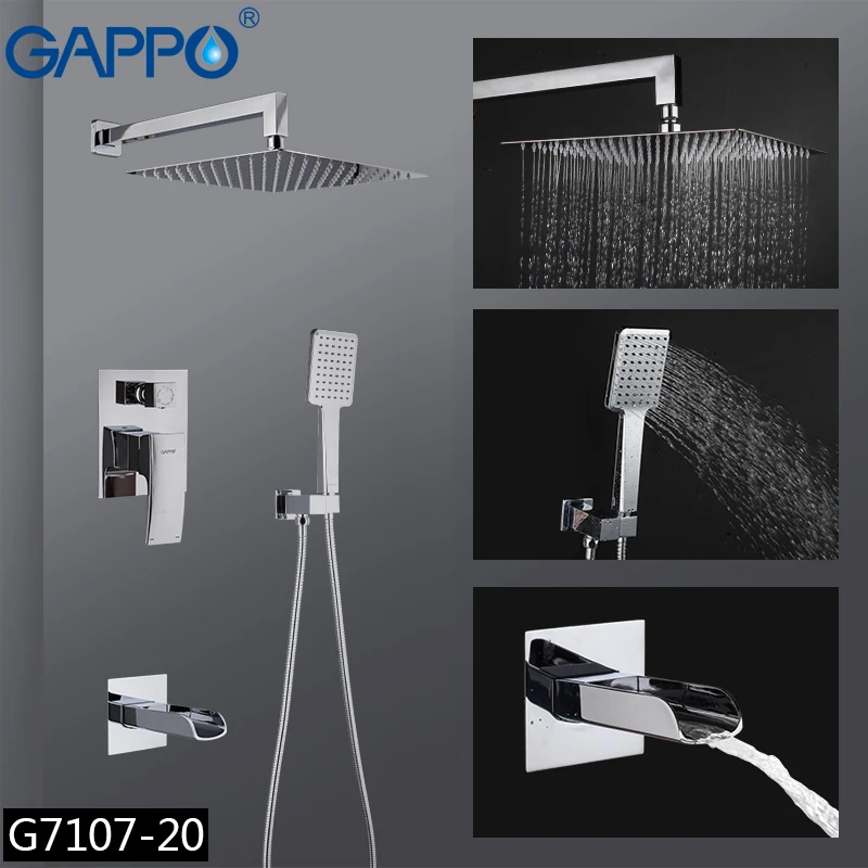 Kaufen GAPPO Dusche Wasserhahn bad dusche mischbatterien bad mischer badewanne wasserhahn set wasserfall dusche set chrome regen dusche kopf set