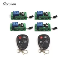 Sleeplion Universal Wireless DC 12V 10A 315MHz/433MHz Remote Control Switch Transmitter with Wireless Remote Control 4 Receiver