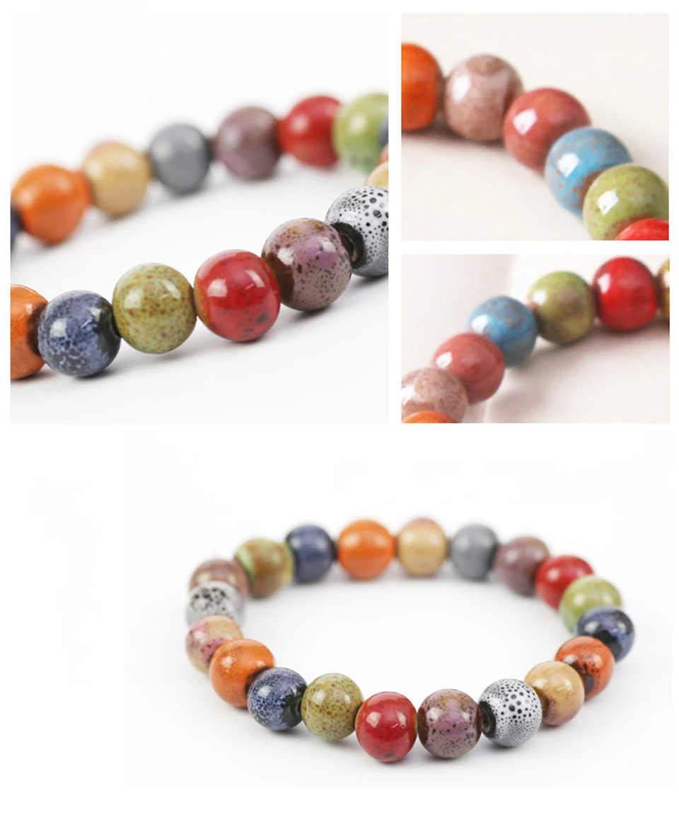 Women's Fashion Ceramic Bracelets Trendy Simple Sweet Style Round Beaded Strand Bracelet For Lady Girls Birthday Gifts 2018 New (4)