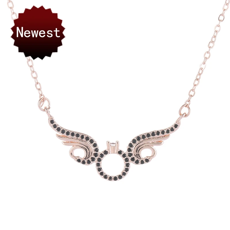 

Gorgeous Tale Angel Wings Pendant Necklaces Women Circle Choker Gold Silver Chain Copper Necklace For Women Jewelry Overwatch