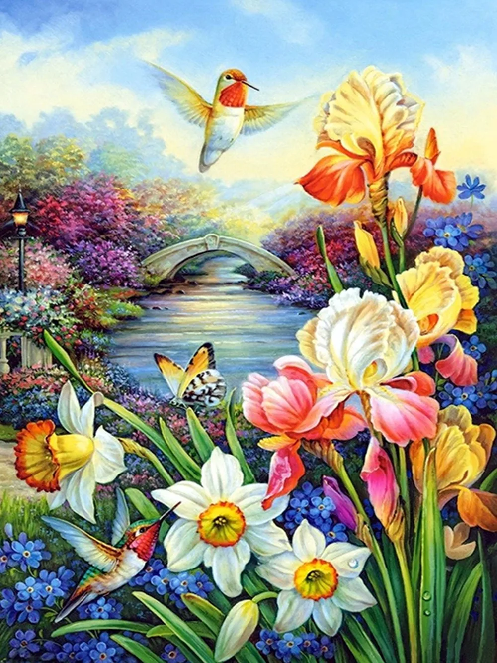 5D DIY Full Drill Diamond Painting Flower Birds Cross Stitch Kits Art Wall Decor