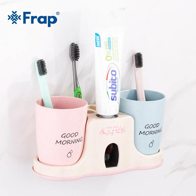

Frap Newly Cute Toothbrush Cup Holder Wheat Straw Environmentally Friendly Shelf Multifunction Bathroom Cosmetics StorageY18092