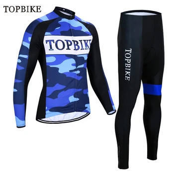 

TOPBIKE Pro Cycling Jersey Set Winter thermal Fleece Mountian Bicycle Clothes Wear Ropa Ciclismo Racing Bike Clothing suit