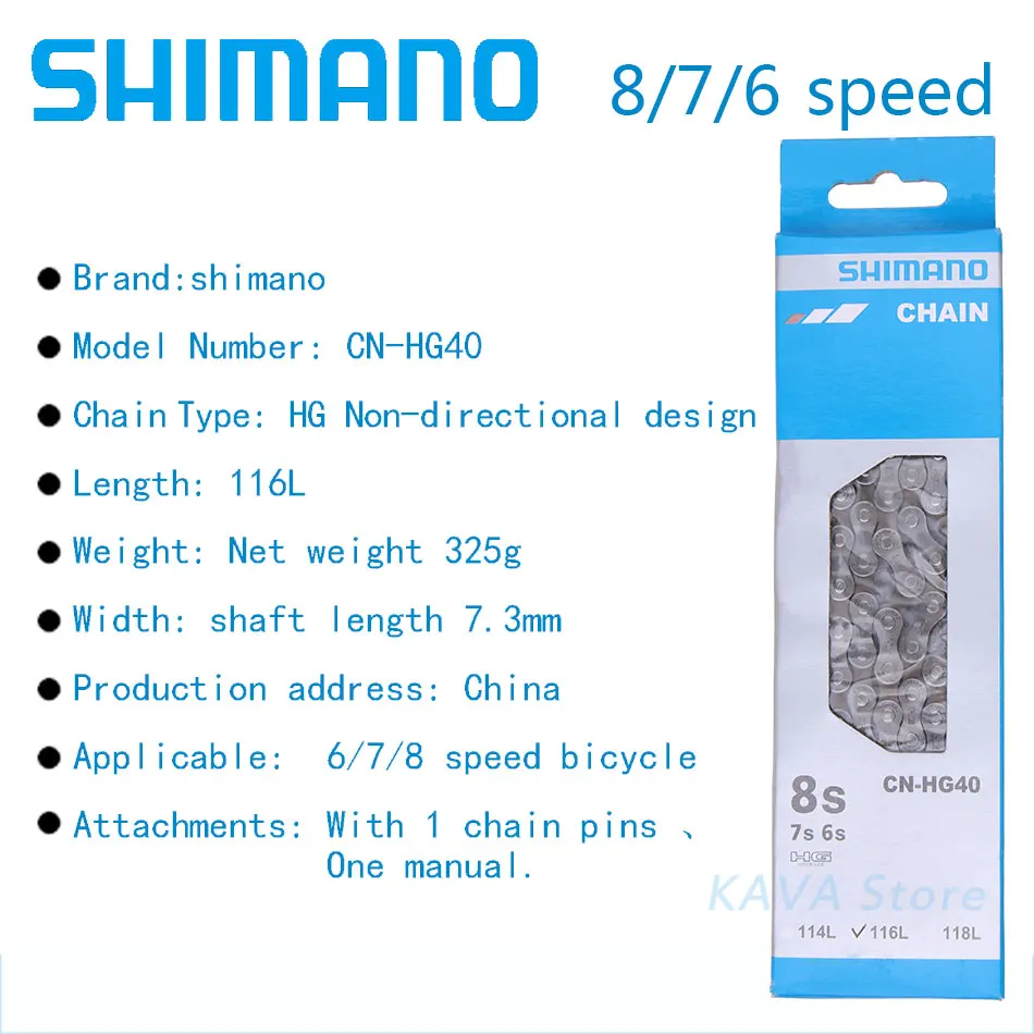 SHIMANO الدراجة الجبلية MTB الطريق الدراجة HG40 6/7/8 سرعة 116 ربط قضيب سلسلة دراجات دائم دراجة أجزاء قطع الغيار