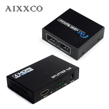 Aixxco hdcp hdmi full hd 1080 p de video hdmi switch conmutador de splitter 1×2 1X4 Pantalla Dividida 1 entrada y 2 Salidas Del Amplificador de hdmi Para TVAD DVD PS3