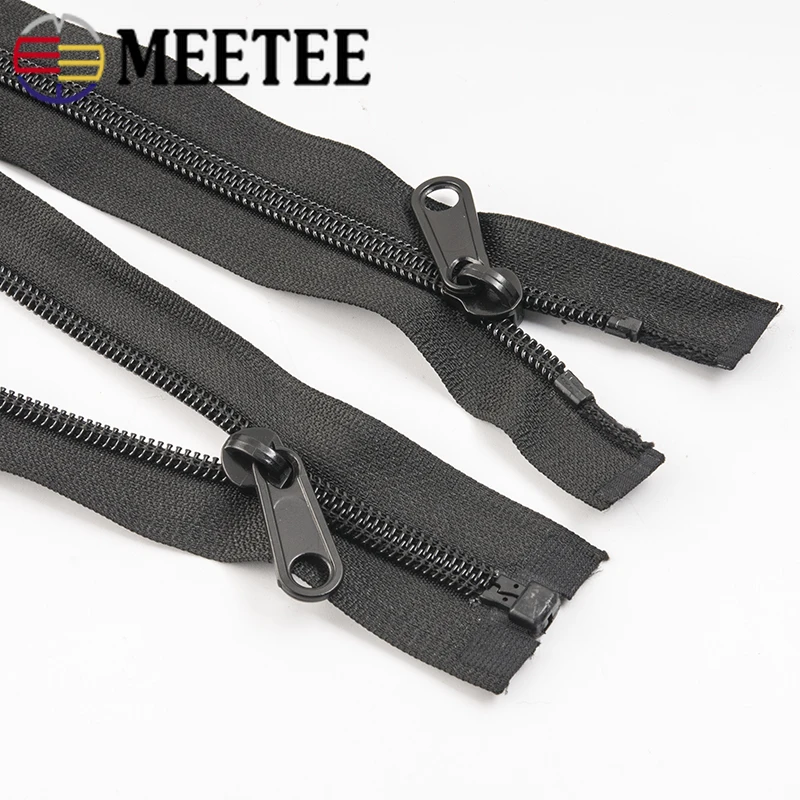 2 шт. Meetee 5# пластиковые нейлоновые молнии черный белый Open-end молния для наружной палатки молнии DIY портновский пошив сумка Аксессуары для одежды