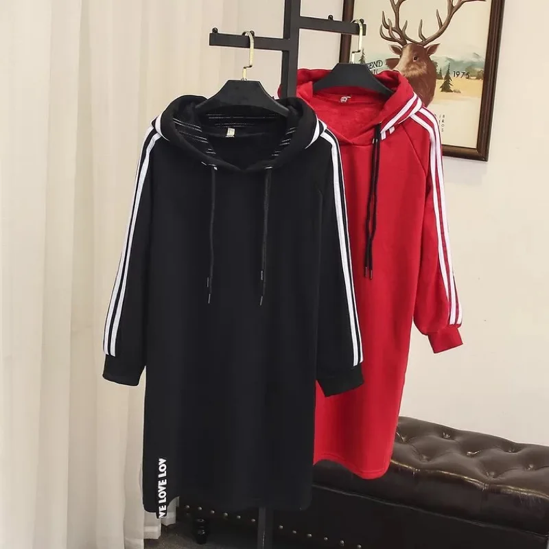 

Ubetoku 2018Autumn women loose long sweatshirts fashion ribbon striped pullover plus size women clothing(WY56)
