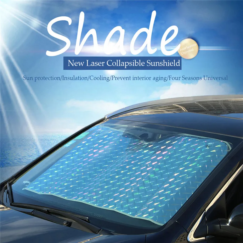 Foldable Laser Sunscreen Sun Block Car Windshield Visor Cover Sunshade Protector