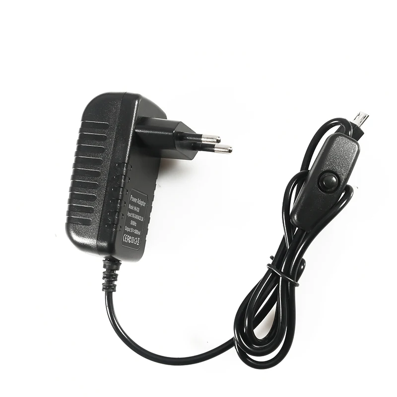 Зарядное устройство 5 В 3 А адаптер переменного тока кабель Micro USB с выключателем