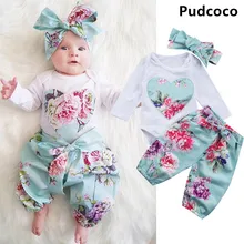 Коллекция года, Осенние теплые свитера комплект одежды для новорожденных девочек, одежда с цветочным рисунком комбинезон для девочек, боди, штаны, комплект одежды для детей возрастом от 0 до 24 месяцев