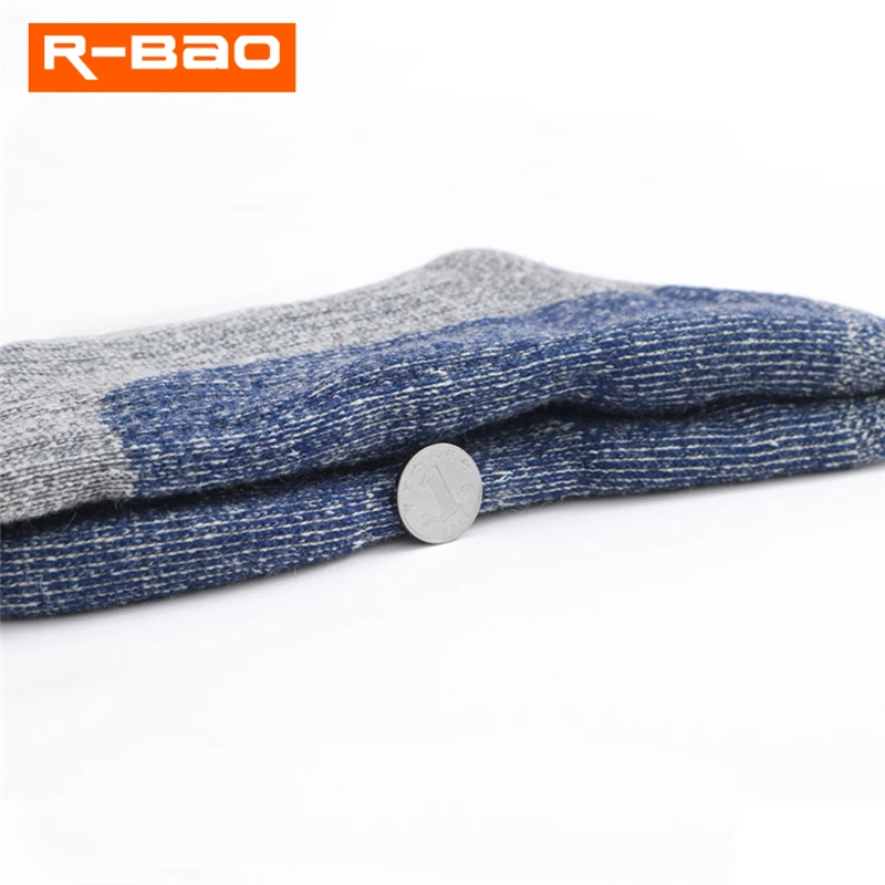 R-BAO Merino Wool Socks Outdoor Skiing Hiking Socks High Quality Terry Thicken Keep Warm Wool Socks for Winter RB3308