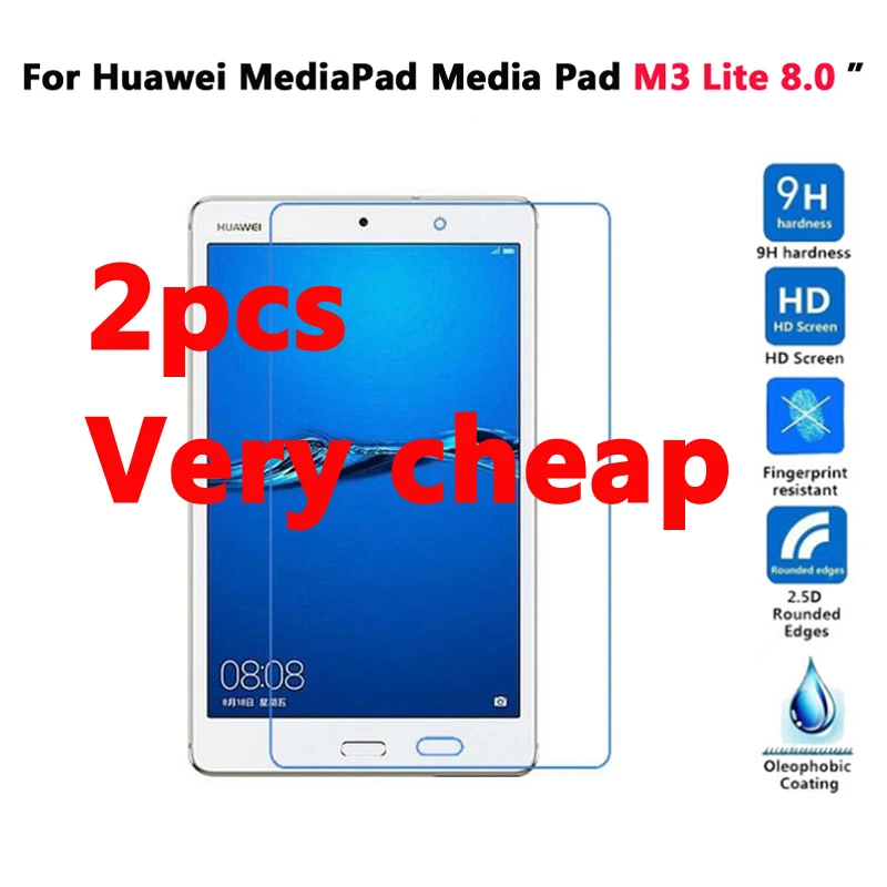2 шт. закаленное Стекло для huawei MediaPad M3 M5 8,4 Экран протектор T1 M2 7,0 M2 8,0 M3 8,0 Lite T3 8,0 Стекло пленка - Цвет: MediaPad M3 Lite 8.0