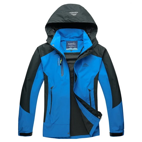 LoClimb походная куртка для мужчин и женщин водонепроницаемая ветрозащитная спортивная куртка 5XL треккинг Велоспорт скалолазание лыжи куртки AM163 - Цвет: men blue