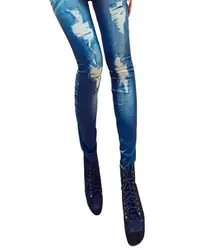Винтажные тонкие искусственно состаренные брюки обтягивающий эластичный обтягивающие джинсы брюки женские