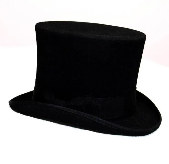 13,5 см(5,3 дюйма) черный шерсть стимпанк шляпа для Для женщин DIY Top Hat Для мужчин викторианской церкви Hat традиционных фетровых шляпа