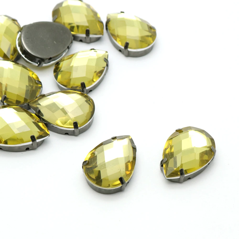 

Glitter Sew On Rhinestone Waterdrop With Claw DIY Colorful Dress Stones Mix Shape Rhinestones Beads For Clothing Shoes