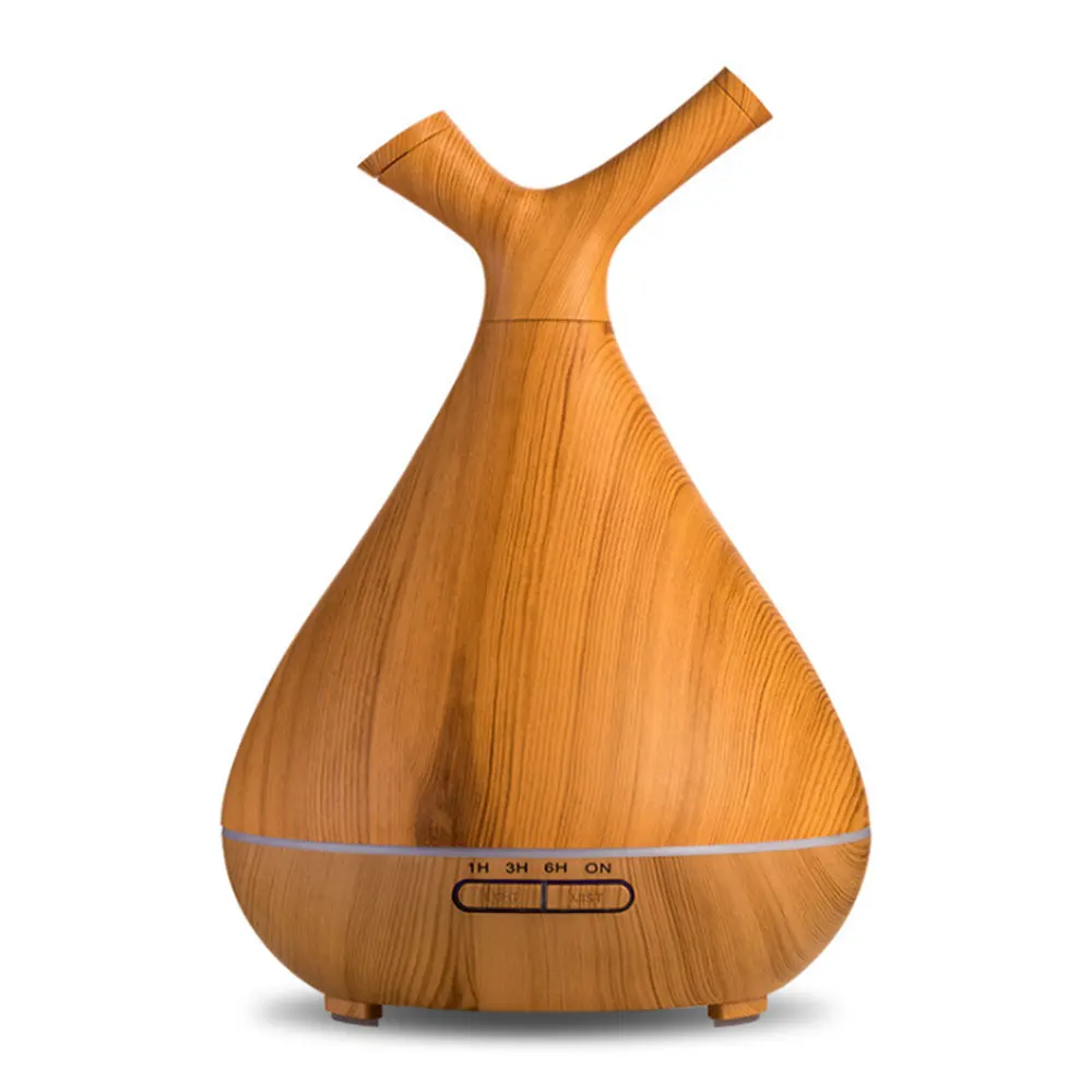 

400ml Mini Aroma Humidifier Essential Oil Diffuser Ultrasonic Air Humidifier Wood Grain With Color Changing LED Light Mist Maker