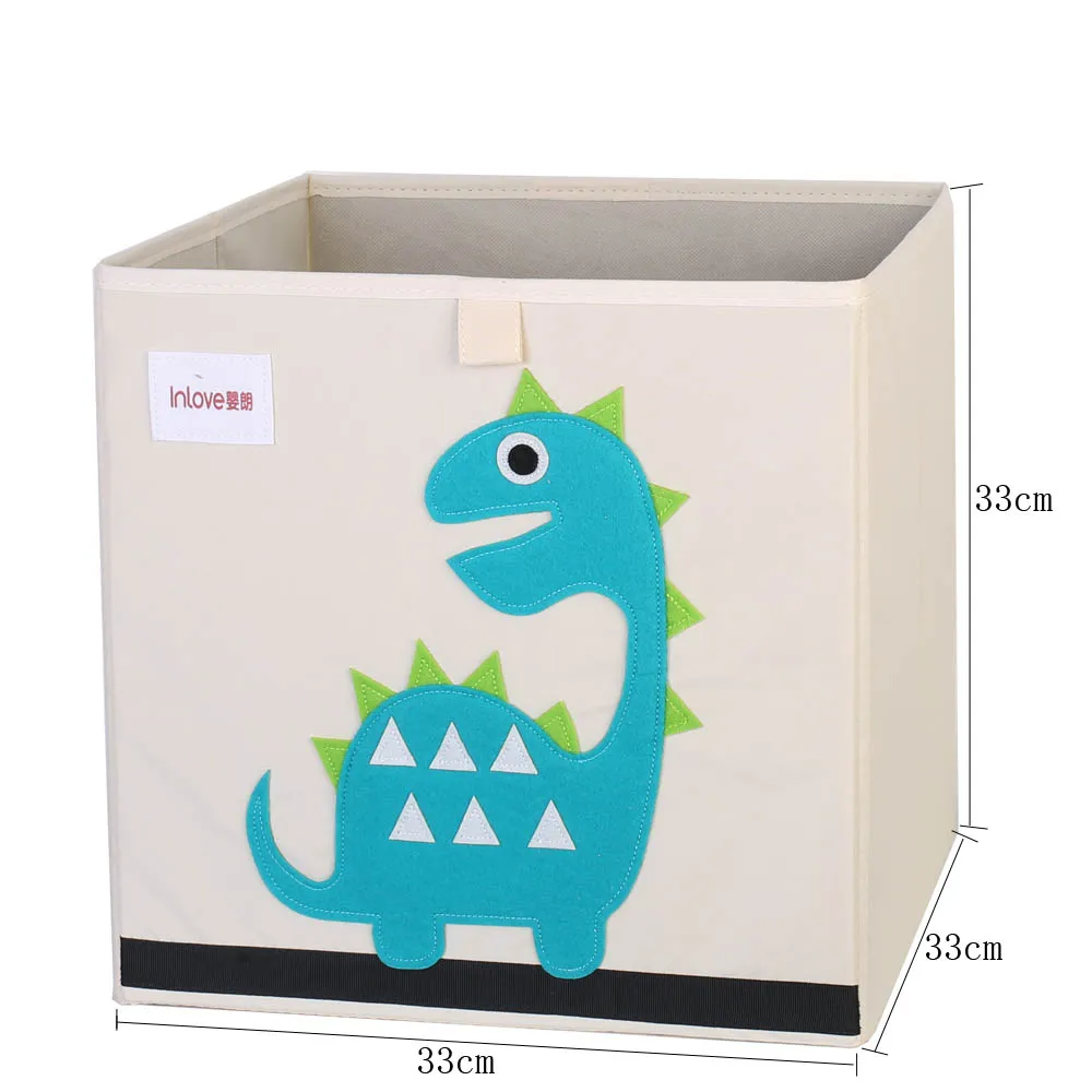 3d мультяшный ящик для хранения животных, детский игрушечный Органайзер, складная корзина для хранения одежды, офисный органайзер, шкаф для хранения, полка для книг - Цвет: Dinosaurs