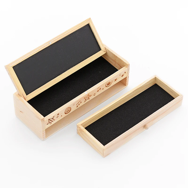 

Multifunctional pencil case creative student wooden stationery box Blackboard double pencil box student children gift