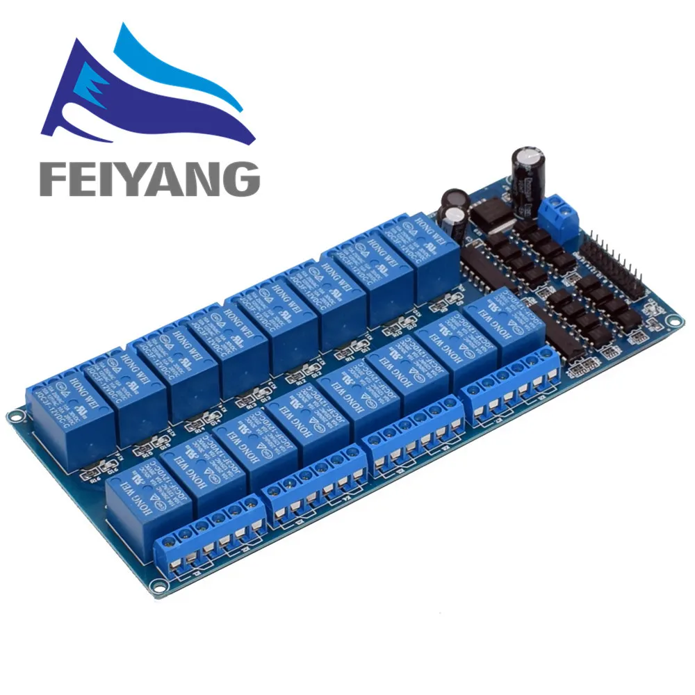 1 шт. 12-В 16-канальный релейный модуль для arduino ARM PIC AVR DSP Электронная релейная