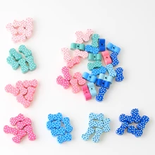 Бантом Форма детские деревянные бусины для изготовления ювелирных изделий 30 шт разноцветный деревянные бусины DIY ремесла домашнего декора аксессуары 20x10 мм