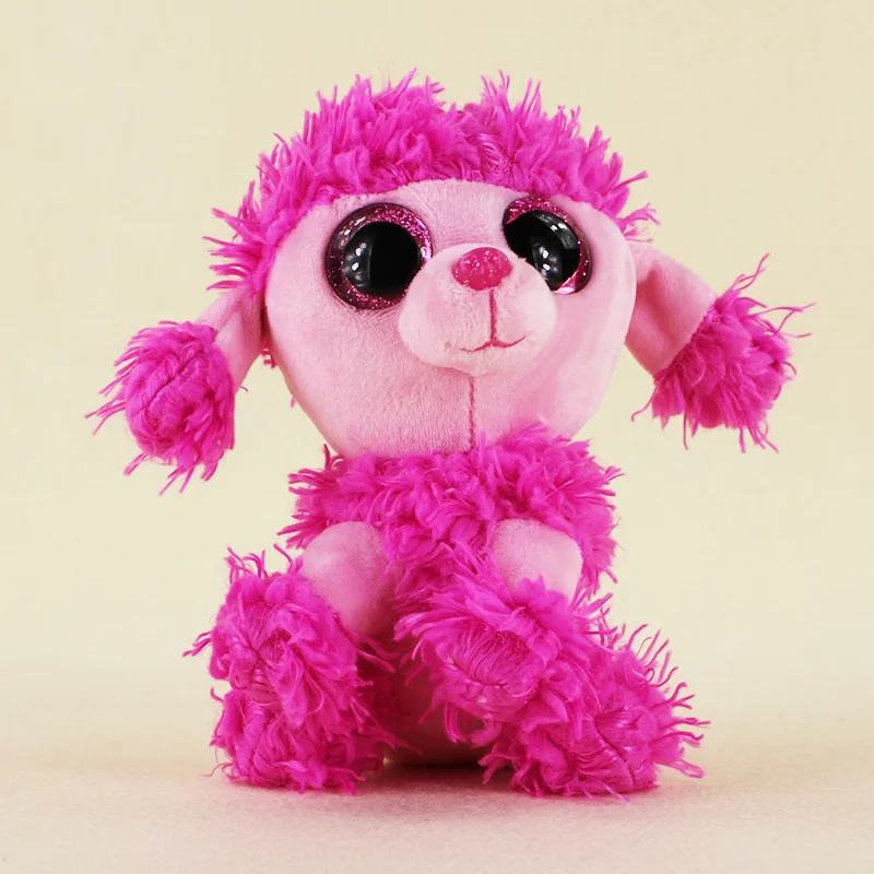15cm Ty Beanie Boos Big Eyes Plush Toy Doll Pink Poodle Dog Baby Kids