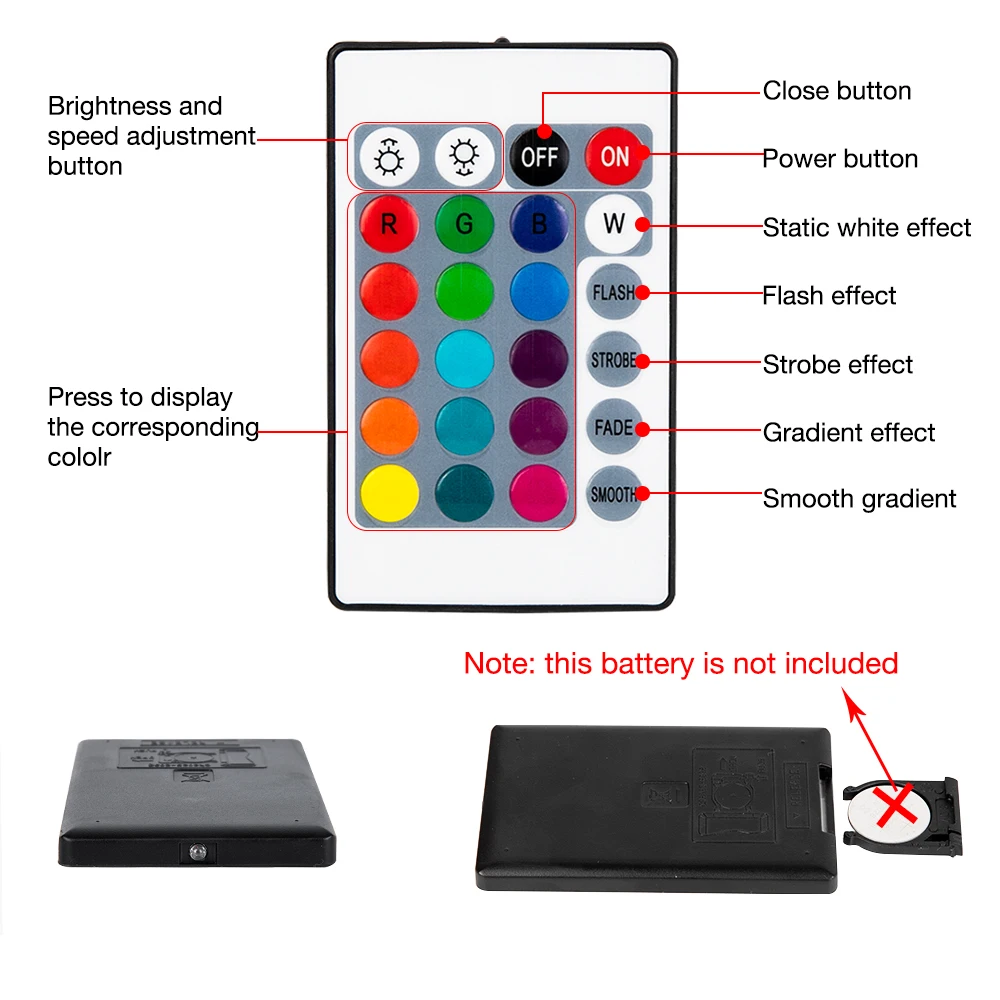 Светодиодный контроллер полосы Wifi Bluetooth 44 клавиши 24 светодиодный ИК RGB света DC5V