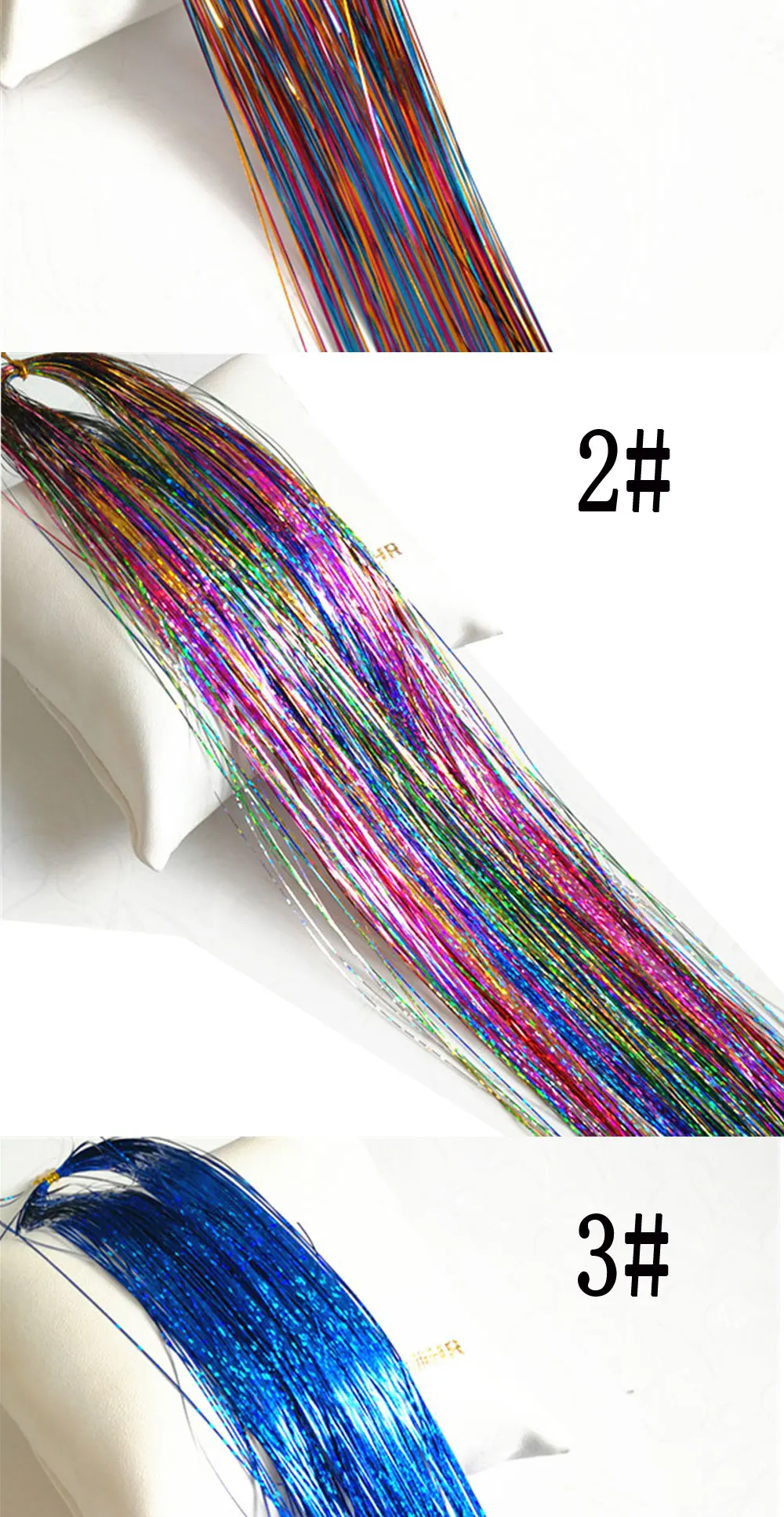 3" 150 прядей/шт Блестки для волос Bling 14 цветов для женщин девушек Hairstyling