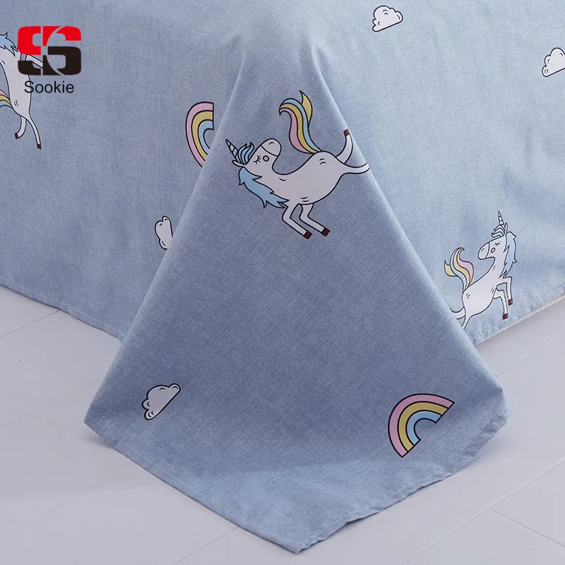 

Sookie Unicorn Bed Flat Sheet Cartoon Style Mattress Cover for Kids Adults Fashion Bedspread