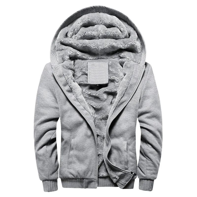 2021 New Men Hoodies Winter Thick Warm Fleece Zipper Men Hoodies Coat Sportwear Male Streetwear Hoodies Sweatshirts Men 4XL 5XL