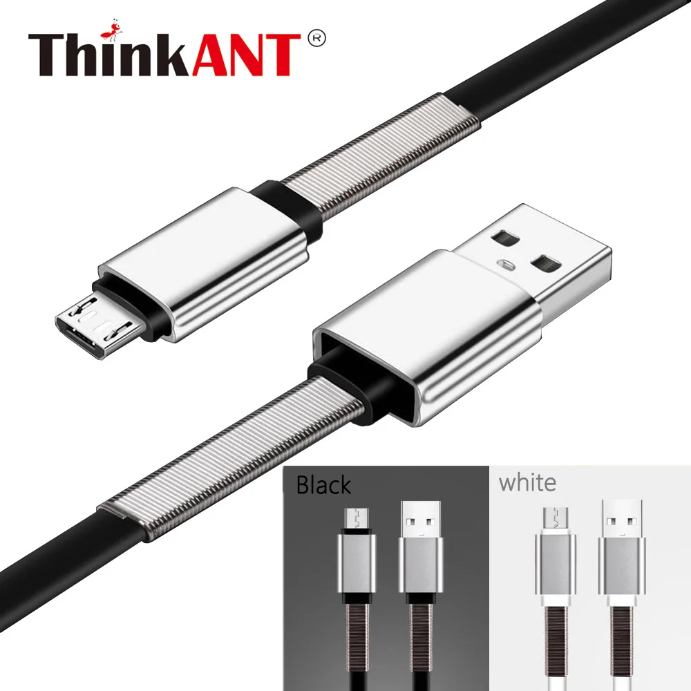 Micro USB Cable Flat Spring Reinforced 1m 1 5m 2 Pack 2 1A Fast Charger Data